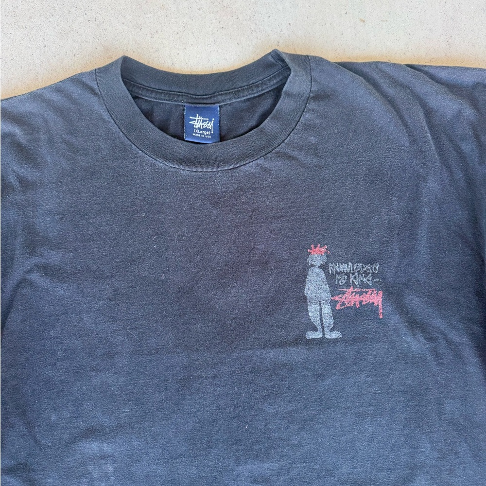 VINTAGE 90’s Stussy KNOWLEDGE IS KING 80% cotton 20% Polyester Made in USA - Picture 2 of 7